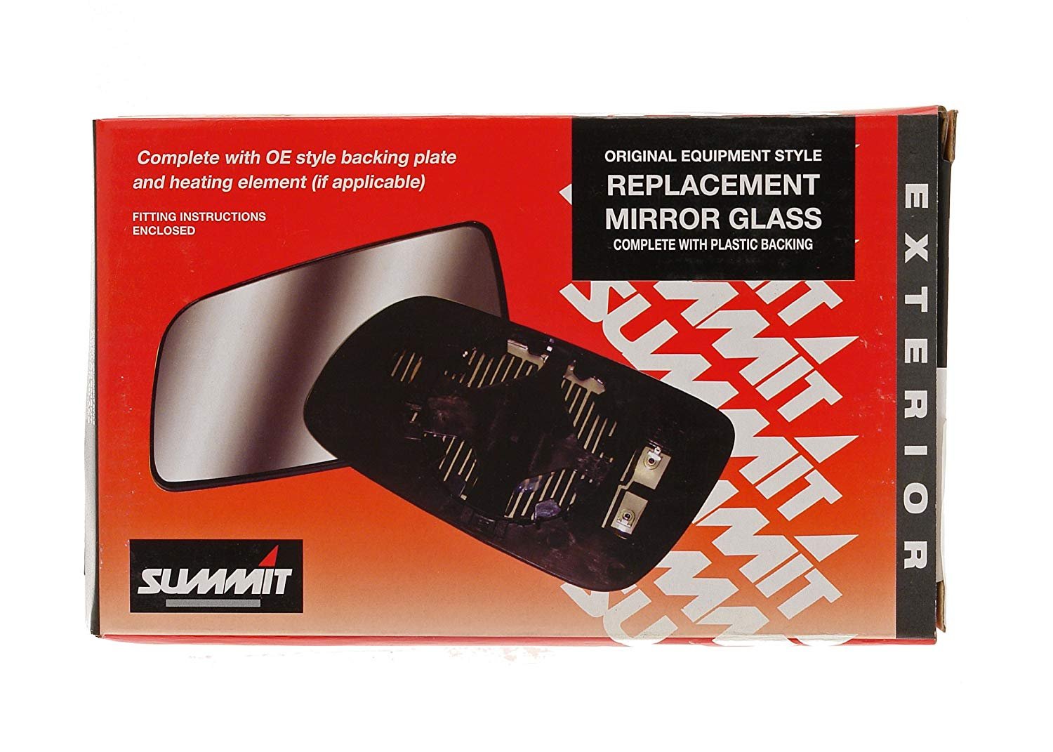 Summit Ersatz-Weitwinkel-Spiegelglas mit Trägerplatte (passend für Rechts- und Linkslenker-Fahrzeuge) von Summit