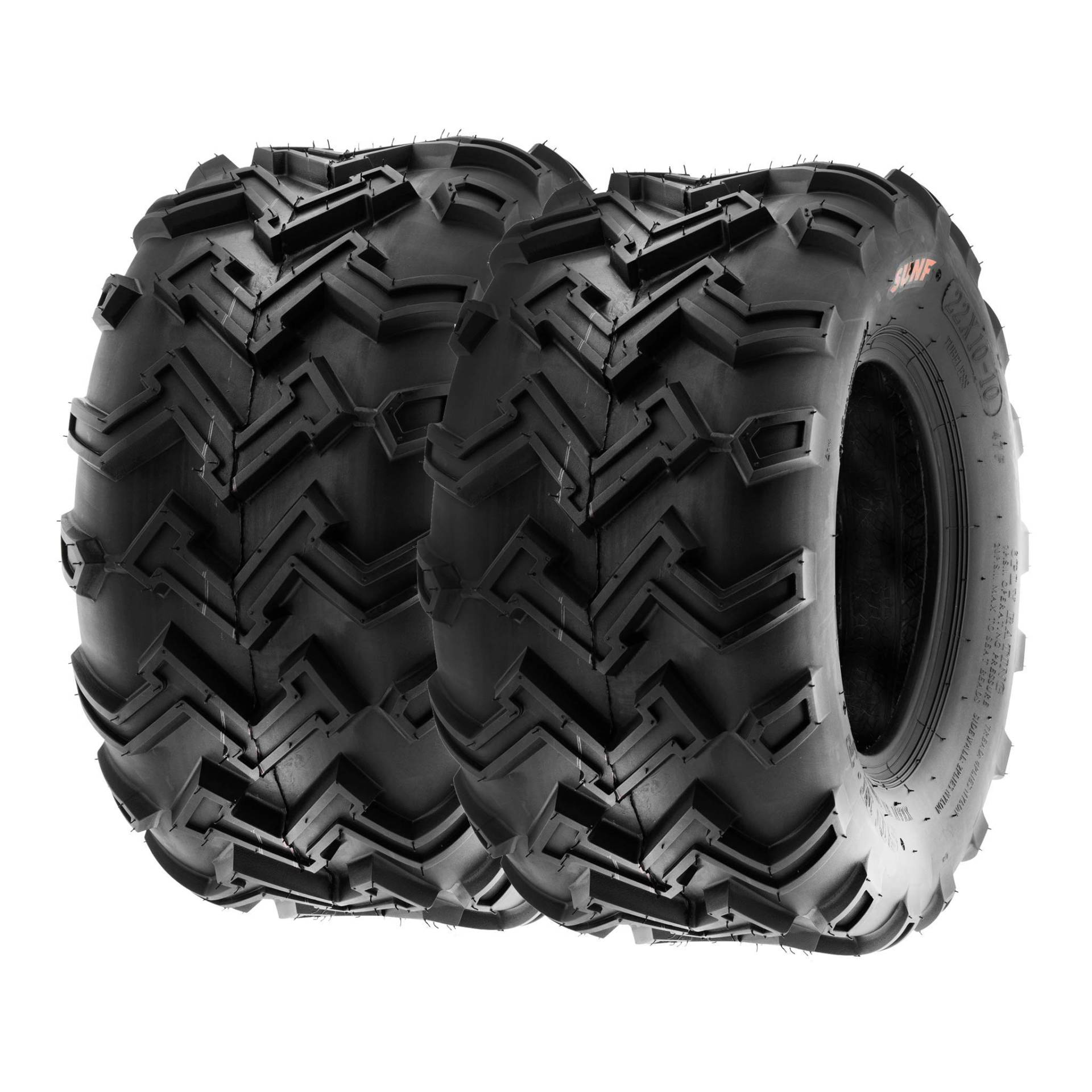 SunF A001 22x10-10 22x10x10 ATV UTV Quad Reifen Geländereifen 6PR TL 47F E4 direktionale Laufflächen, Satz von 2 Stück von SunF