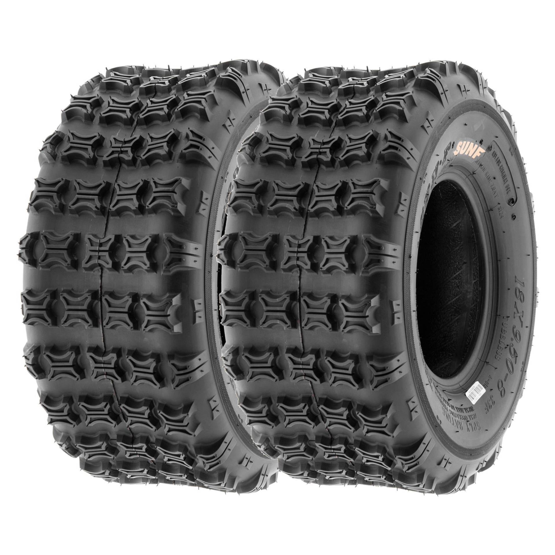SunF A018 18x9.5-8 18x9.5x8 Quad ATV/UTV Mini Bike Reifen XC/SP-Rennreifen 6PR 33F TL E4, Satz von 2 Stück SunF A018 18x9.5-8 18x9.5x8 Quad ATV/UTV Mini Bike Reifen XC/SP-Rennreifen 6PR 33F TL E4, Satz von 2 Stück von SunF