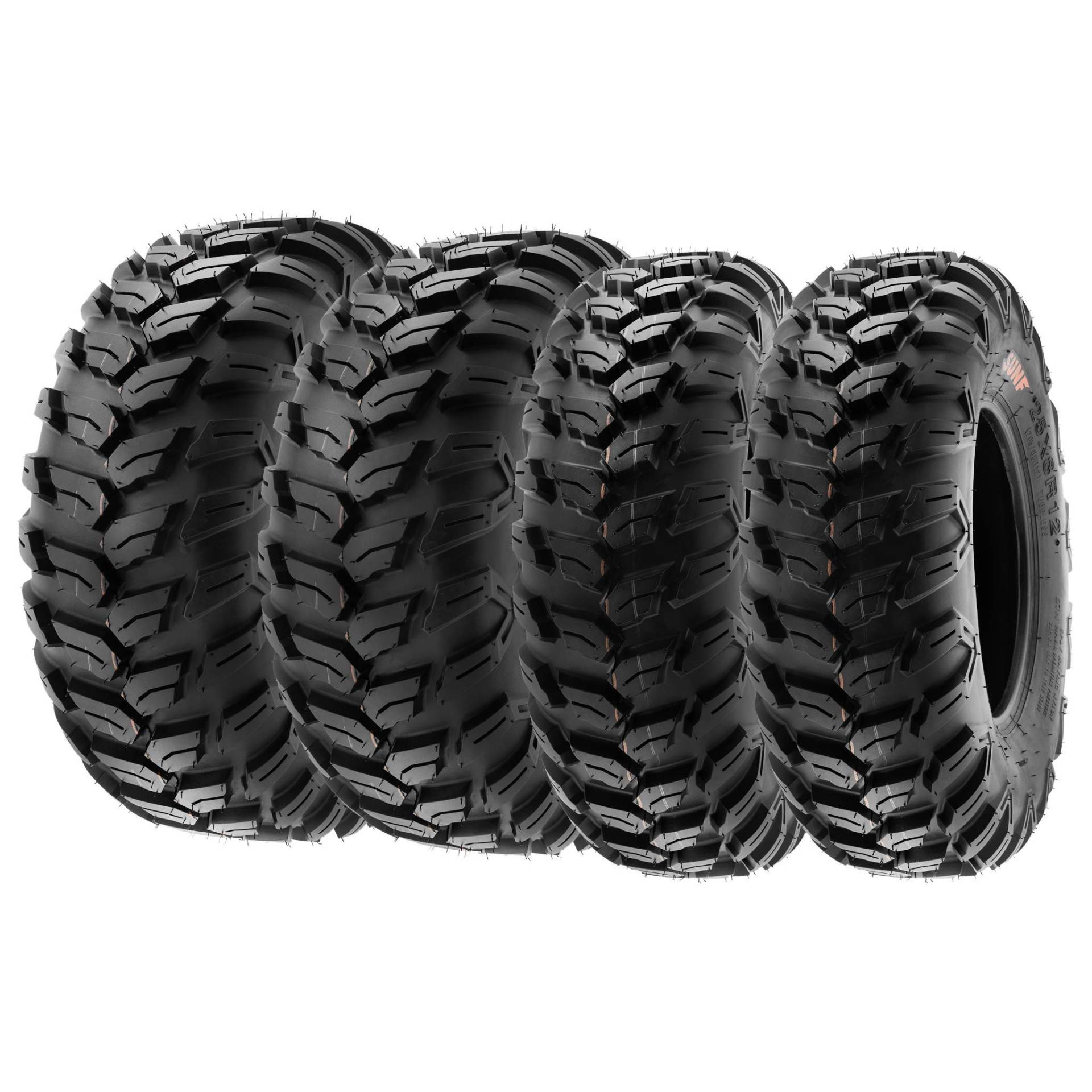 SunF A043 26x9-14 & 26x11-14 Sport-Performance XC ATV UTV SxS Quad Reifen Gelände Radialreifen 6PR TL 63N E4, Satz von 4 Stück von SunF