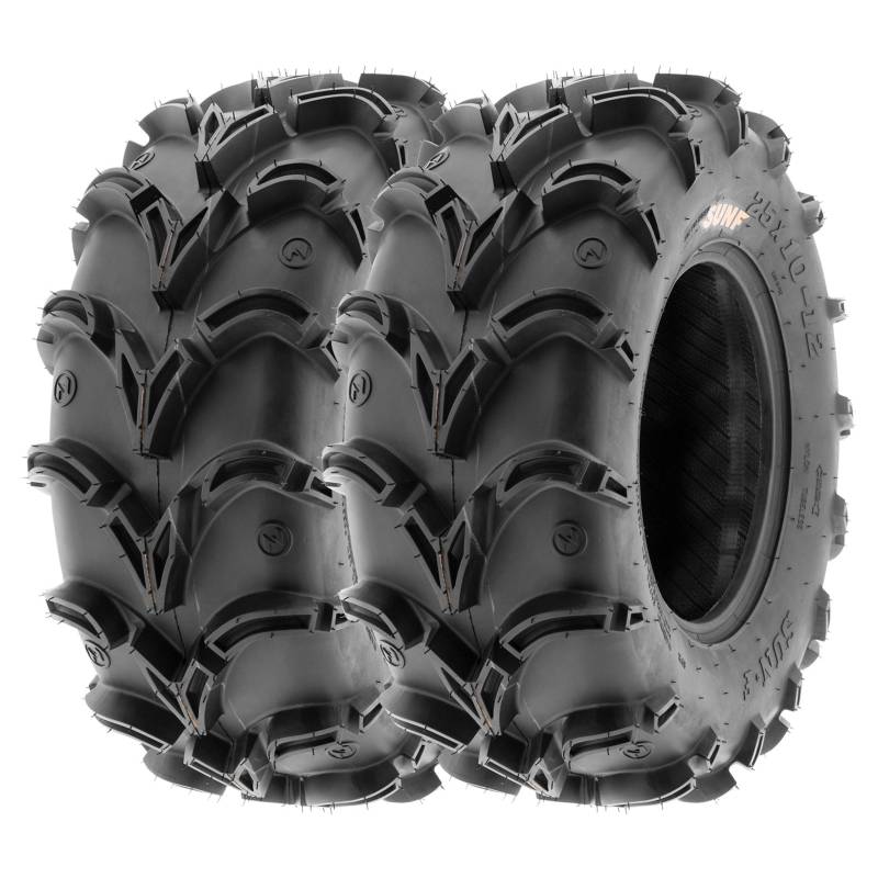 SunF A050 25x10-12 25x10x12 AT Schlamm & Pfad Quad ATV UTV SxS Reifen 6PR TL, Satz von 2 Stück von SunF