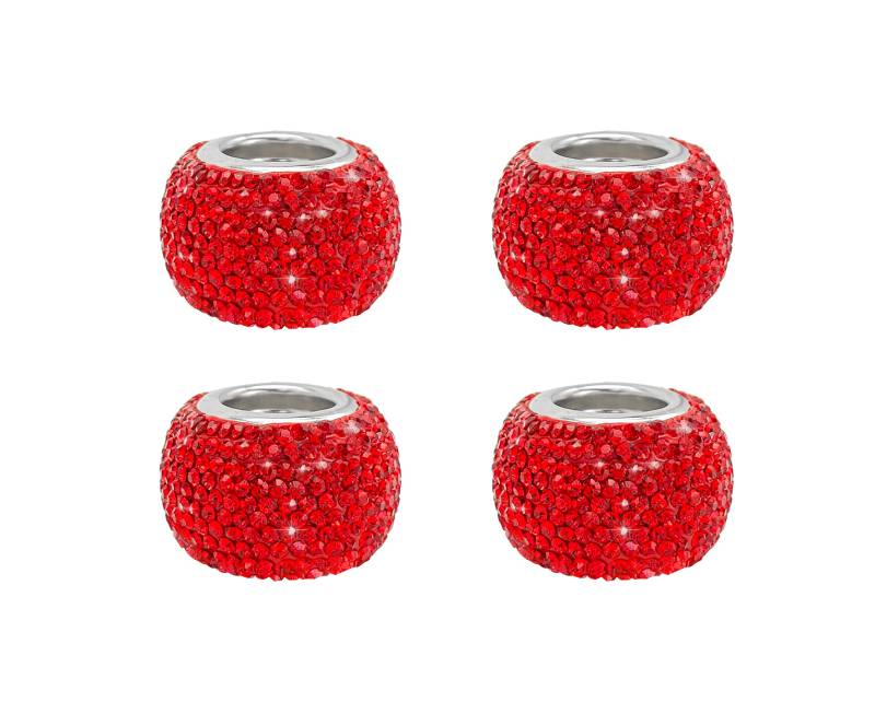 4 Pcs Auto Kopfstütze Kopfstützen Halsbänder Ringe Persönlichkeit Bling Kristall Strass Autositz Kopfstütze Auto Innen Dekoration Zubehör Rot von SundayZaZa