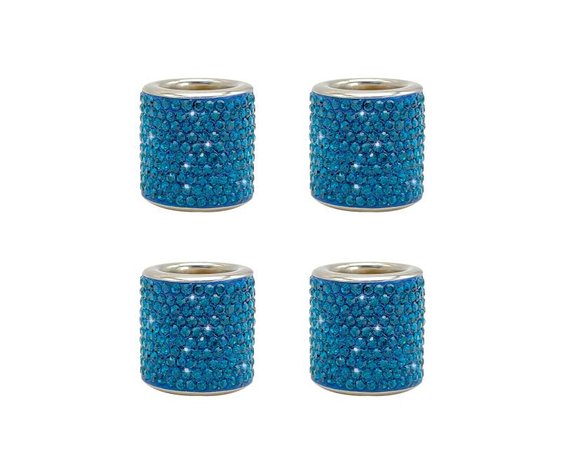 SundayZaZa 4 Stück Auto Kopfstütze Kopfstütze Halsbänder Ringe Persönlichkeit Bling Strass Autositz Kopfstütze Auto Innendekoration Zubehör Blau von SundayZaZa