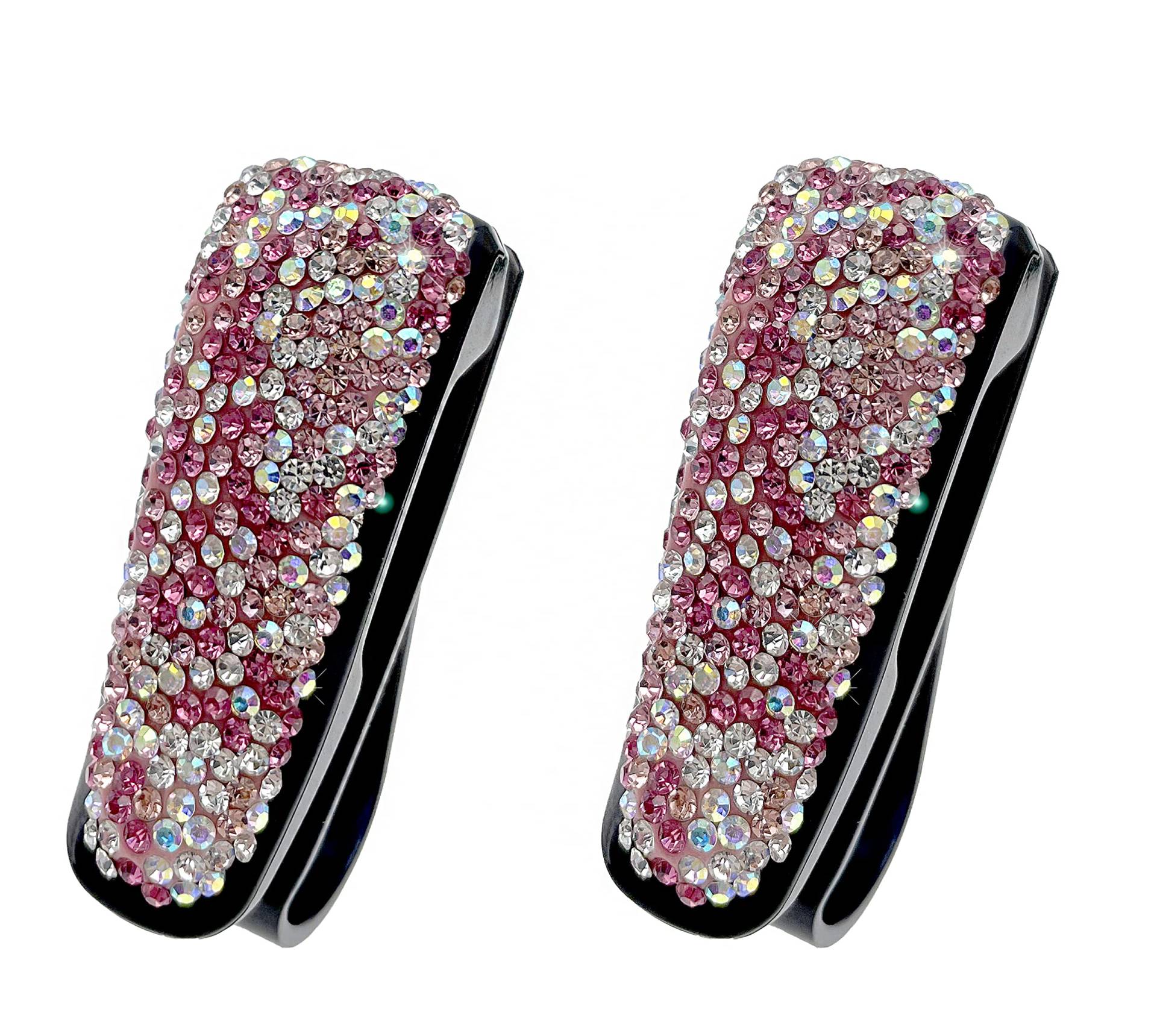 SundayZaZa 2 Stück Sonnenbrillenhalter für Auto Sonnenblende, Bling Kristallgläser Brillen Clip Aufhänger Halterung mit Ticket Card Clip Pink SundayZaZa 2 Stück Sonnenbrillenhalter für Auto Sonnenblende, Bling Kristallgläser Brillen Clip Aufhänger Halterung mit Ticket Card Clip Pink von SundayZaZa