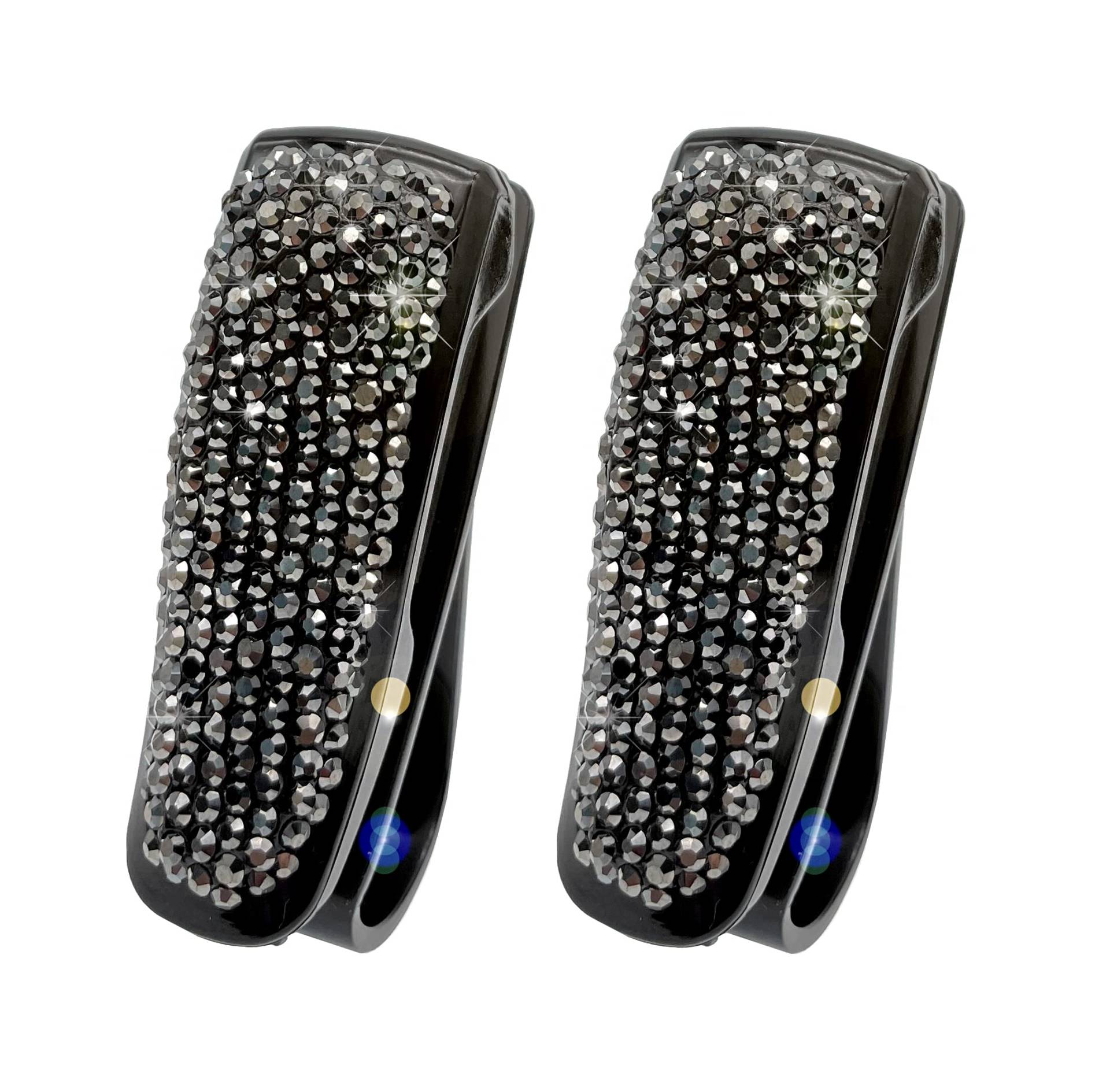 SundayZaZa 2 Stück Sonnenbrillenhalter für Auto Sonnenblende, Bling Kristallgläser Brillen Clip Aufhänger Halterung mit Ticket Card Clip Schwarz SundayZaZa 2 Stück Sonnenbrillenhalter für Auto Sonnenblende, Bling Kristallgläser Brillen Clip Aufhänger Halterung mit Ticket Card Clip Schwarz von SundayZaZa