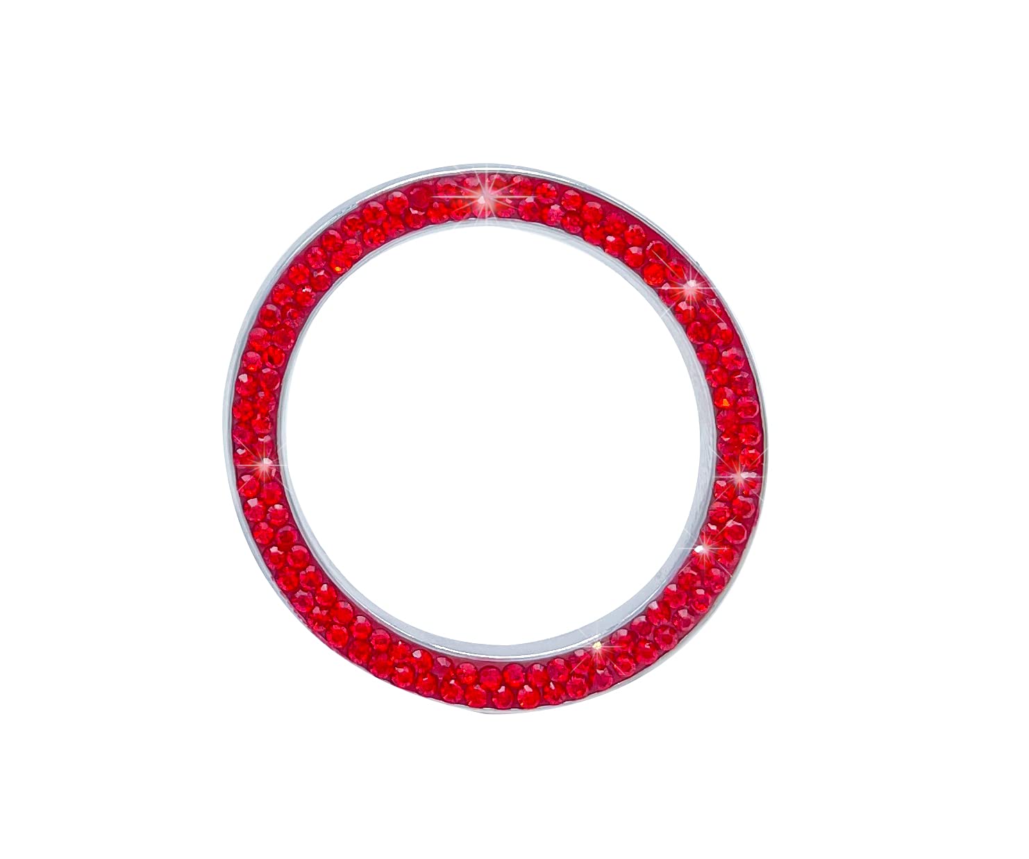 SundayZaZa Glitzernder Kristall-Strass-Ring für Auto-Dekoration, Auto-Motor-Start-Stop, Schlüssel-Zündstarter & Knauf-Ring-Dekoration, Rot von SundayZaZa