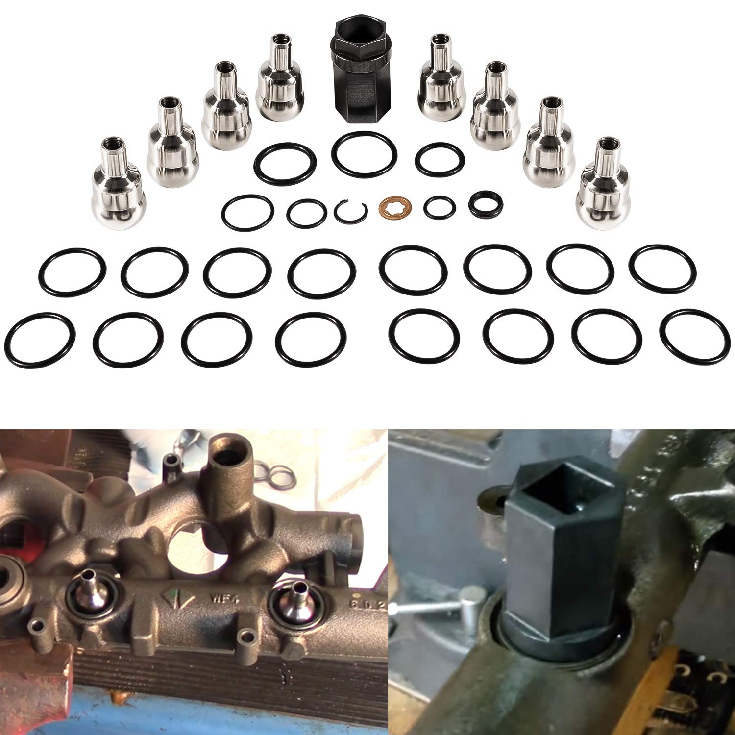 O-Ring Reparatur Set für Hochdruck-Ölschiene, Nippelhülse und Einspritzdüsendichtung für Ford 6.0L Diesel 2003-2007 O-Ring Reparatur Set für Hochdruck-Ölschiene, Nippelhülse und Einspritzdüsendichtung für Ford 6.0L Diesel 2003-2007 von Sunluway