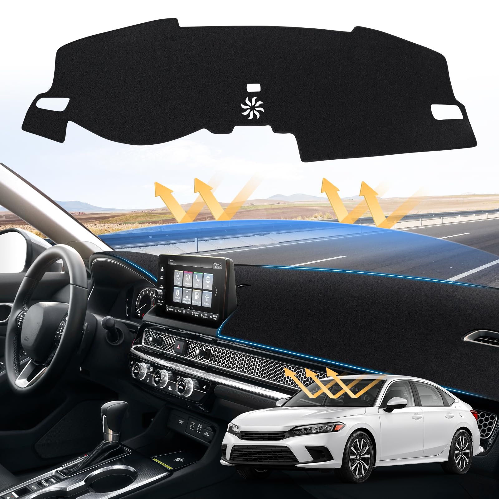 Sunsdrew Civic Armaturenbrett-Abdeckung für 2024 2023 2022 Honda Civic Armaturenbrett-Abdeckung Matte für Civic 11. Generation. Zubehör, Sonnenschutz, rutschfester Armaturenbrett-Schutz, blendfrei und Sunsdrew Civic Armaturenbrett-Abdeckung für 2024 2023 2022 Honda Civic Armaturenbrett-Abdeckung Matte für Civic 11. Generation. Zubehör, Sonnenschutz, rutschfester Armaturenbrett-Schutz, blendfrei und von Sunsdrew