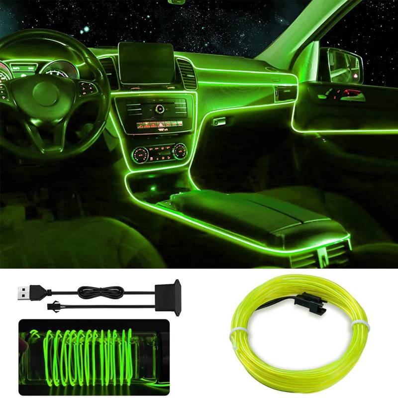 LED Innenbeleuchtung Auto,5m Auto Innenraumbeleuchtung,Led Atmosphäre Licht Auto,Mehrfarbige Wasserdicht Ambientebeleuchtung,Auto LED Streifen,Neon,Innenbeleuchtung,Streifen,Tape,Lampen von Sunshine smile