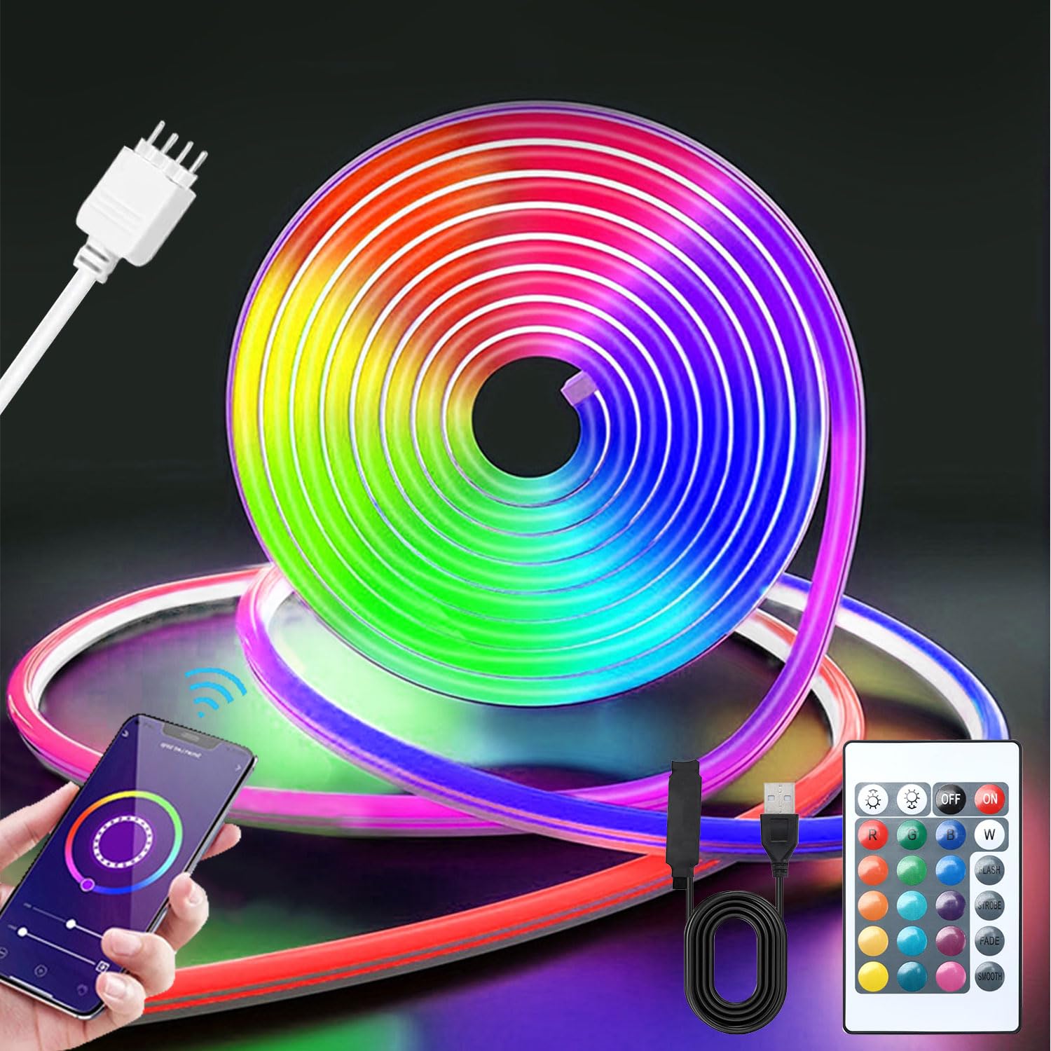 RGB Neon LED Strip 1M,Light Rgb LED Band Neon Seil Lampe,USB 5V IP65 Wasserdicht LED Streifen mit Bluetooth APP Steuerung Fernbedienung,für Home Schlafzimmer,Raum Wohnzimmer Wanddekoration Beleuchtung RGB Neon LED Strip 1M,Light Rgb LED Band Neon Seil Lampe,USB 5V IP65 Wasserdicht LED Streifen mit Bluetooth APP Steuerung Fernbedienung,für Home Schlafzimmer,Raum Wohnzimmer Wanddekoration Beleuchtung von Sunshine smile