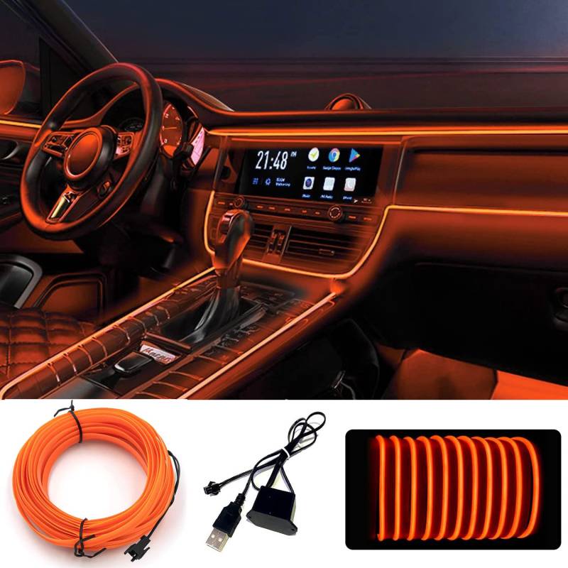 LED Innenbeleuchtung Auto, 5m Innenraumbeleuchtung, Mehrfarbige Wasserdicht Ambientebeleuchtung, LED Streifen, Neon, Lampen von Sunshine smile