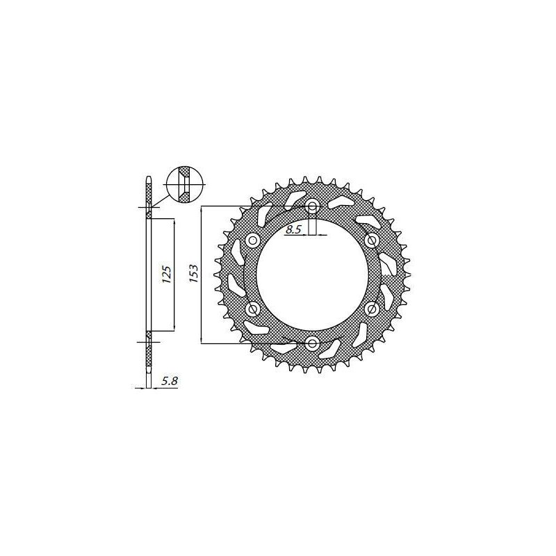 Kettenrad 520 50T STEEL 1-3559-50 von Sunstar Sprockets