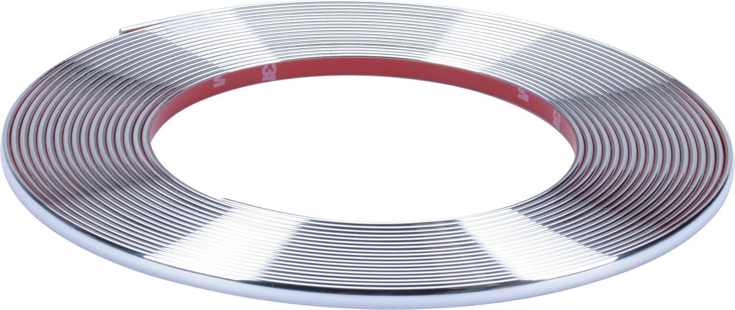 Sunstop selbstklebende Chrom-Zierleiste - mit 3M Klebeband | Zuschneidbar | Witterungsbeständig | Hochflexibel (7mm x 1000cm / 10m) von Sunstop