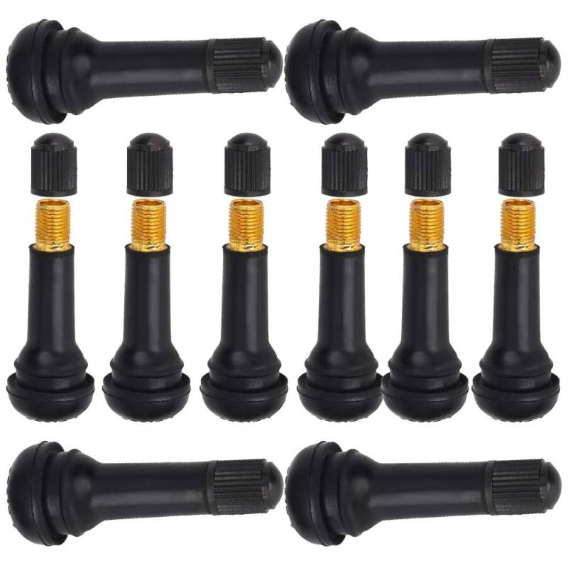 10 Pcs Hochwertige Gummi -Reifenventile Stiel mit Staubkappe für Standard -11,5 -mm -Rand -Loch -Reifenventilstamm von Sunydog