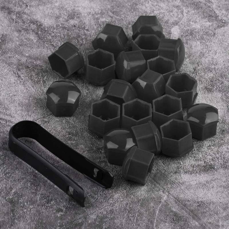 20 Stück 21 Mm Mutternschutzkappen für Auto-Radnabenschrauben, Diebstahlschutzkappen mit Staubschutzkappen, Passend für Alle 21 Mm Radschrauben, Schwarz, Grau, Rot, Gelb, Blau, von Sunydog