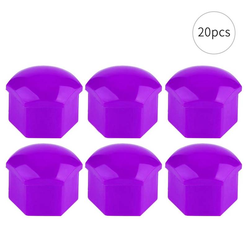 20 Stück 21 Mm Mutternschutzkappen für Auto-Radnabenschrauben, Diebstahlschutzkappen mit Staubschutzkappen, Passend für Alle 21 Mm Radschrauben, Schwarz, Grau, Rot, Gelb, Blau, von Sunydog