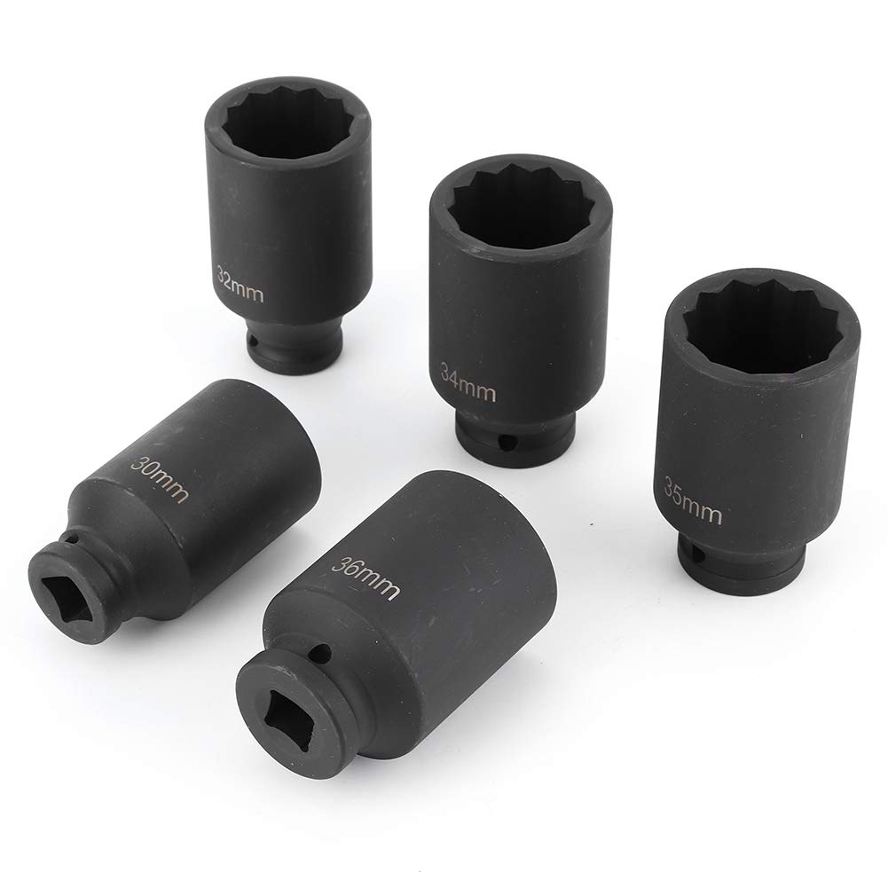 Metric Deep Impact 12-Punkte-Sockel-Set 5pcs für 1/2-Zoll-Antriebs-Ratschen, Chrom-Vanadium-Stahl, Tragetasche, Breite Anwendung, Rostsichere, Robuste, 12-Punkte-Sockel-Set Metric Deep Impact 12-Punkte-Sockel-Set 5pcs für 1/2-Zoll-Antriebs-Ratschen, Chrom-Vanadium-Stahl, Tragetasche, Breite Anwendung, Rostsichere, Robuste, 12-Punkte-Sockel-Set von Sunydog
