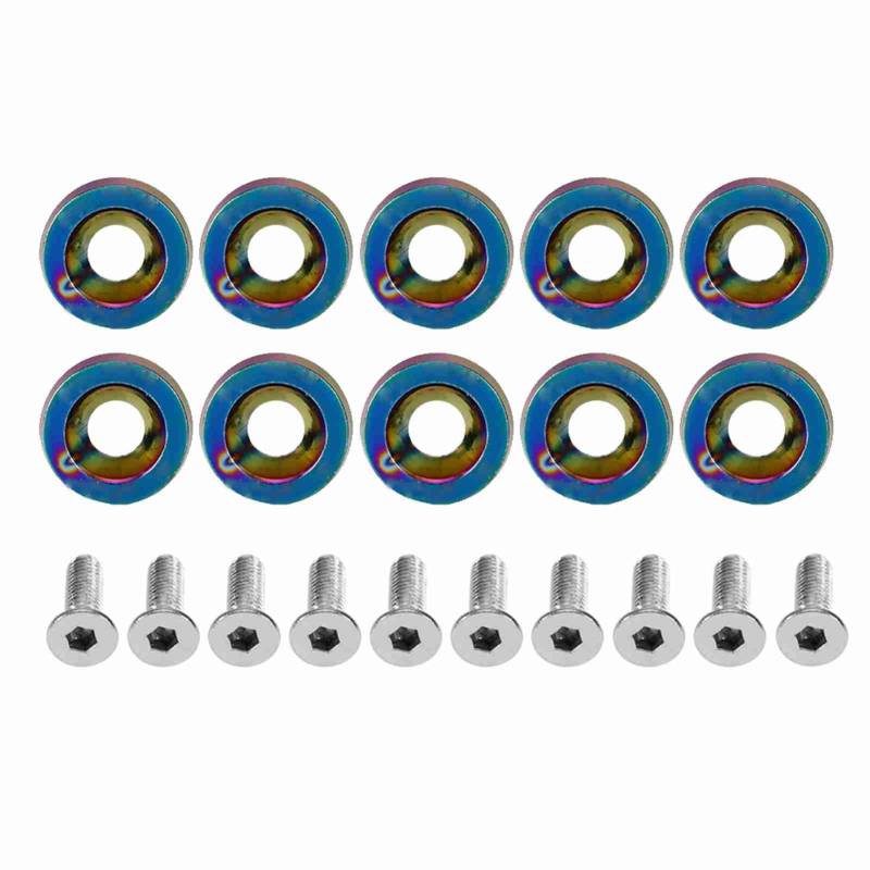 Stilvolle 6 -mm -Dichtungsschrauben -Dekorationschrauben,Brandneu, aus Edelstahl- und Aluminiummaterial, für Nummernschild, 8 Farben Optional (Multi -Farbe) von Sunydog