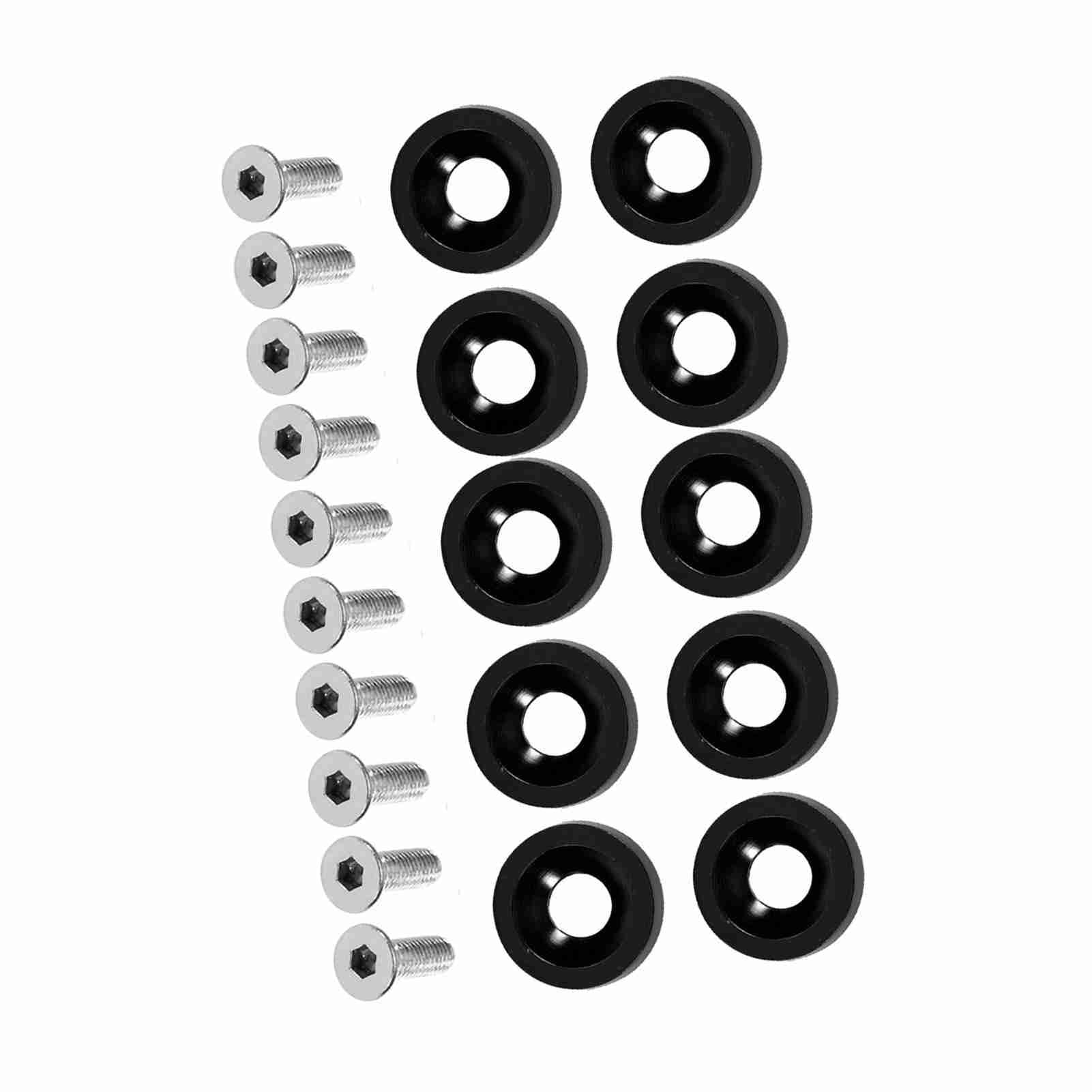 Stilvolle 6 -mm -Dichtungsschrauben -Dekorationschrauben,Brandneu, aus Edelstahl- und Aluminiummaterial, für Nummernschild, 8 Farben Optional (Schwarz) von Sunydog