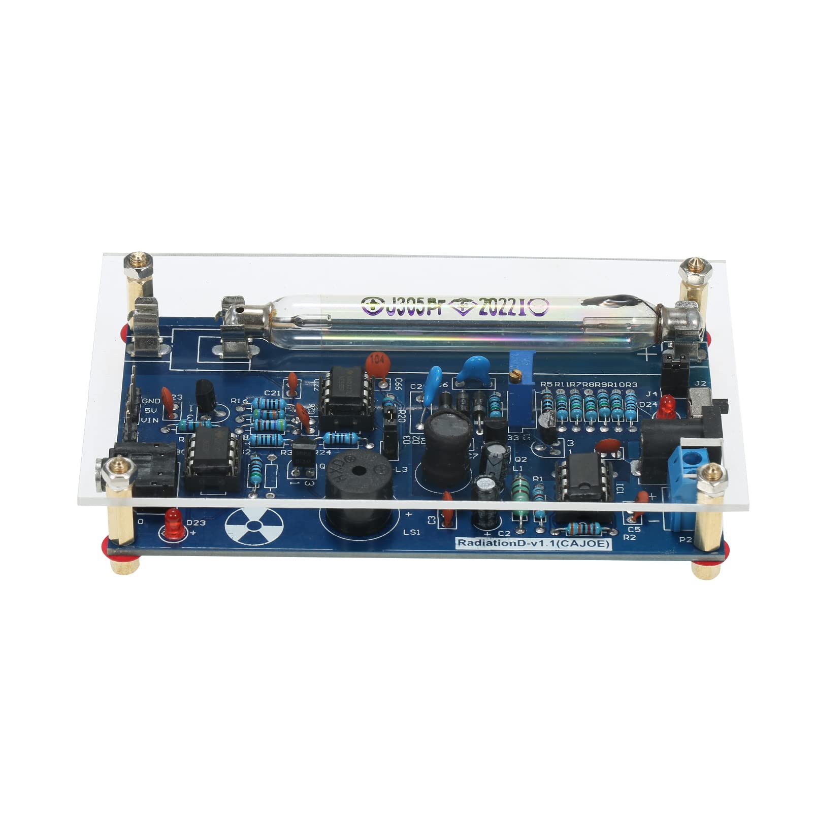 Sunydog Zusammengebautes Strahlungsdetektorsystem,Geigerzähler DIY Miller Tube Tube Nuclear Radiation Detector Geiger Counter Kit Module Experimental Module von Sunydog