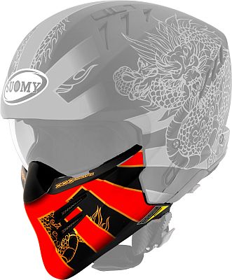 Suomy Armor Dragon, Kinnschutz - Matt Schwarz/Rot/Gold von Suomy