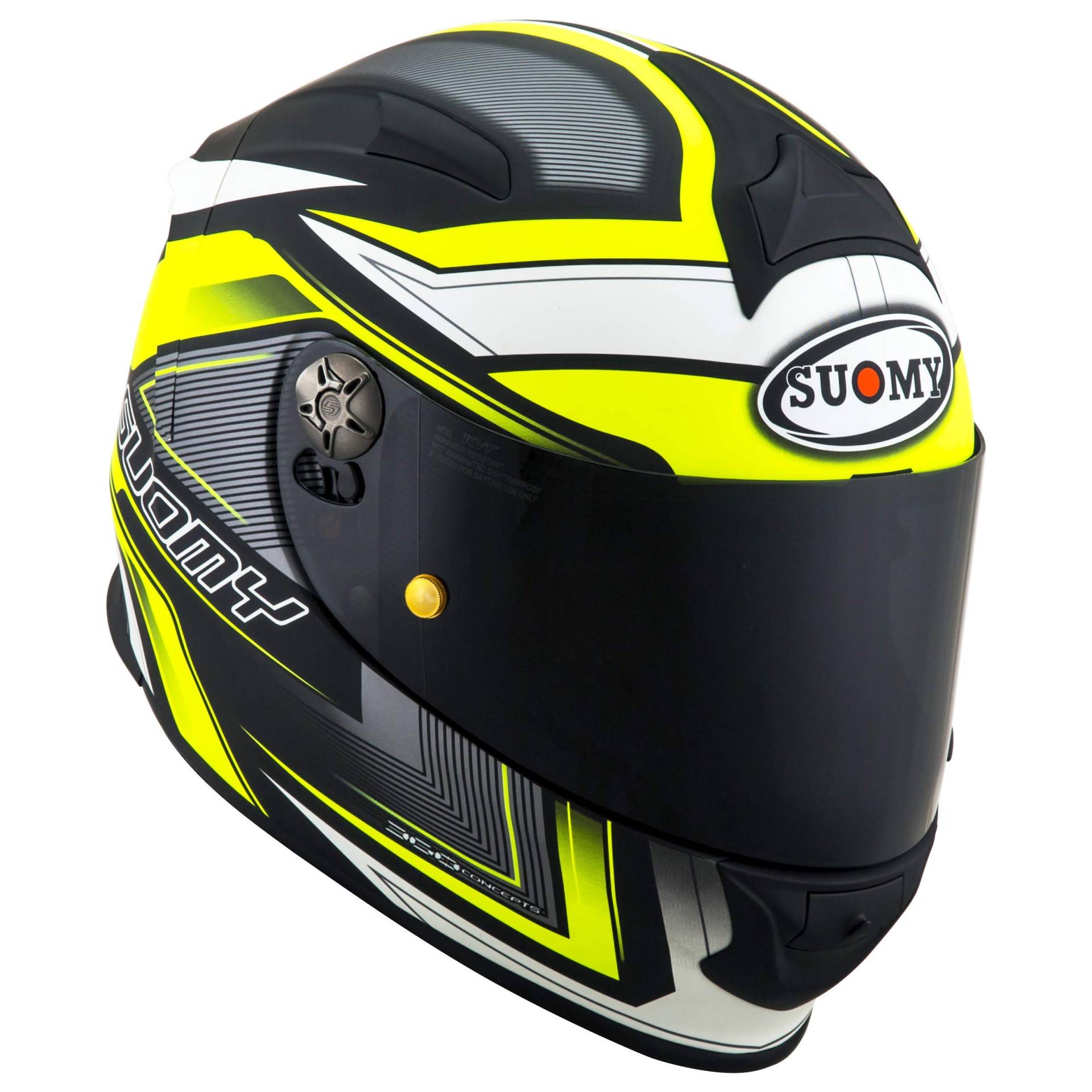 Suomy Sr-Sport Engine Motorradhelm, matt schwarz/Neongelb, Größe S von Suomy