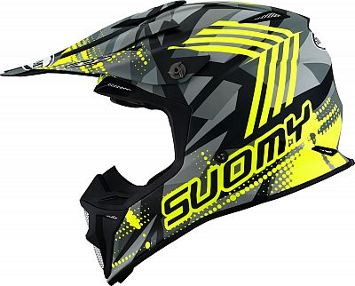 Suomy MX Speed Pro Sergeant, Crosshelm Mips - Matt Schwarz/Grau/Hellgrau/Neon-Gelb - M von Suomy