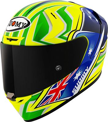 Suomy SR-GP EVO Top Racer, Integralhelm - Neon-Gelb/Neon-Grün/Blau - S von Suomy