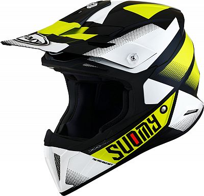 Suomy X-Wing Grip, Crosshelm - Schwarz/Weiß/Neon-Gelb - XL von Suomy