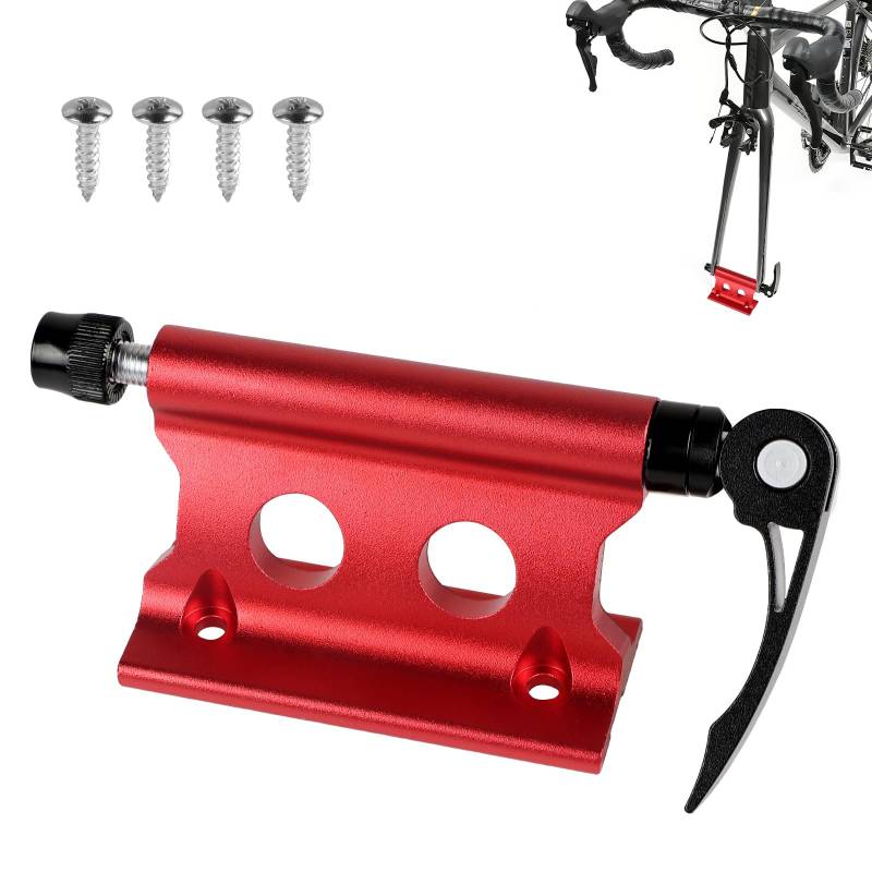 SUPAWAY 1 Stück Fahrradgabelhalterung, Vorderradgabel Fester Clip Aluminiumlegierung Gabelhalterung Fahrrad Vorderradhalter, Fahrrad Gabelhalterung mit Schnellspanner für LKW, SUV und Anhänger (Rot) von Supaway