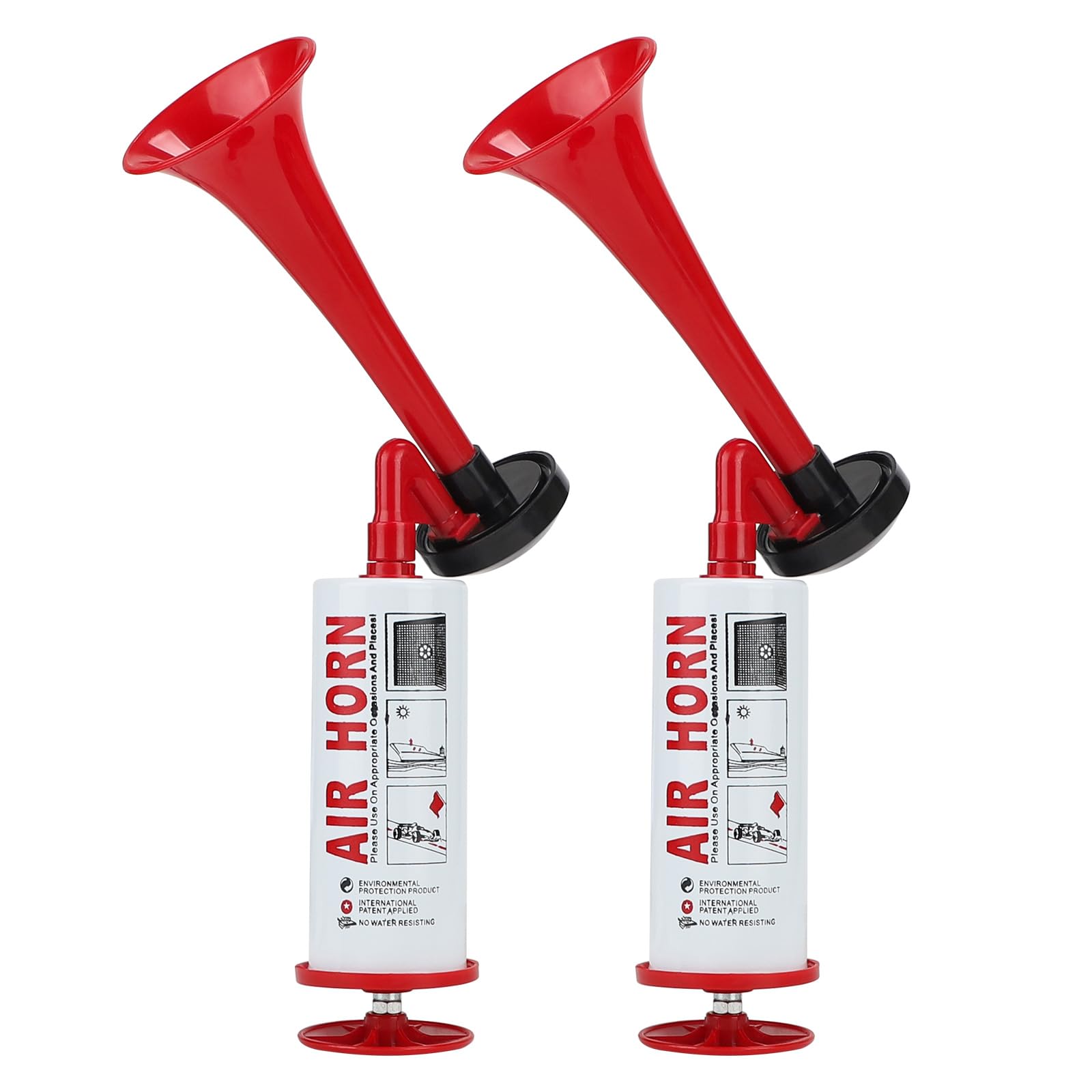 SUPAWAY Manuelles Signalhorn Handheld Air Horn Sehr Lautes Lufthorn Stadion Laut Horntrompete Party Horn fLufthornKrachmacher ür Sportveranstaltungen, Bootfahren, Geburtstage, Graduierung, Rot-2Pcs SUPAWAY Manuelles Signalhorn Handheld Air Horn Sehr Lautes Lufthorn Stadion Laut Horntrompete Party Horn fLufthornKrachmacher ür Sportveranstaltungen, Bootfahren, Geburtstage, Graduierung, Rot-2Pcs von Supaway