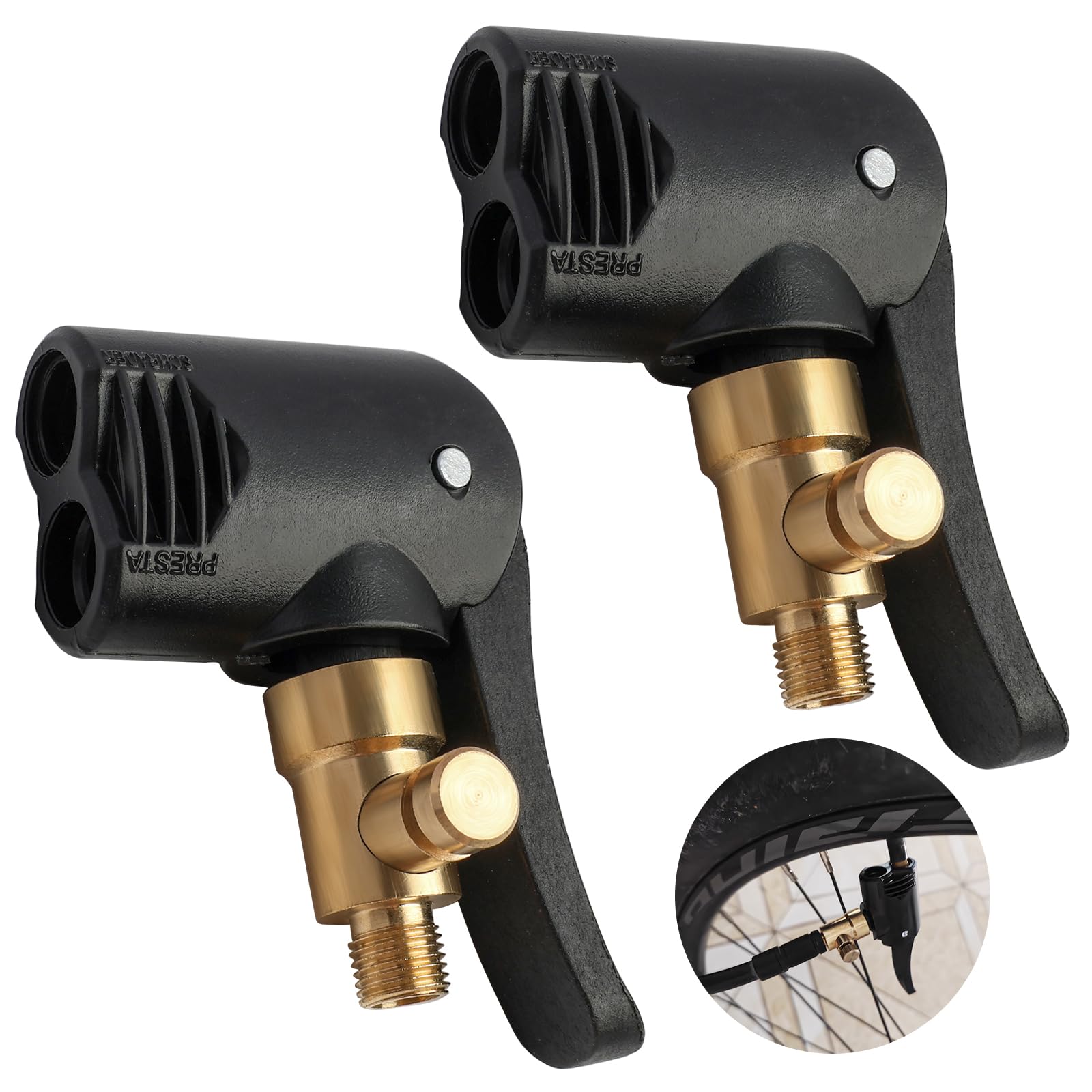 Supecesorio Adapter Französisches Ventil, 2 Stück Autoventil Hebelstecker Messing, Reifenventil Kompressor Adapter Fahrrad, Click Valve Ventilwerkzeuge Ventil für Auto, Moto, Auto Reifen Air Chuck Supecesorio Adapter Französisches Ventil, 2 Stück Autoventil Hebelstecker Messing, Reifenventil Kompressor Adapter Fahrrad, Click Valve Ventilwerkzeuge Ventil für Auto, Moto, Auto Reifen Air Chuck von Supecesorio