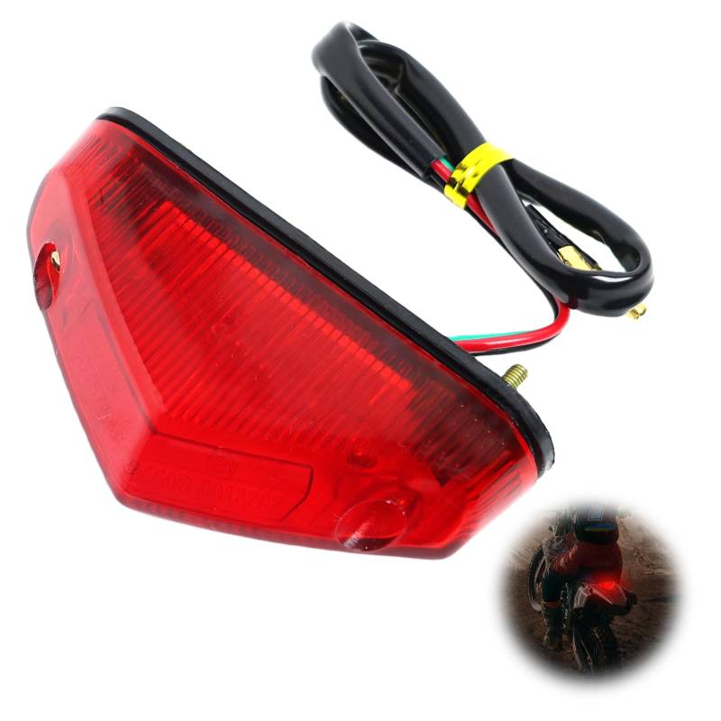 Supecesorio LED Motorrad Rücklicht Mini Bremsrücklicht 12V 9 LED Stop Running Rücklicht, Universal für Motorräder ATV Dirt Bike Scooter, Robustes ABS-Gehäuse von Supecesorio
