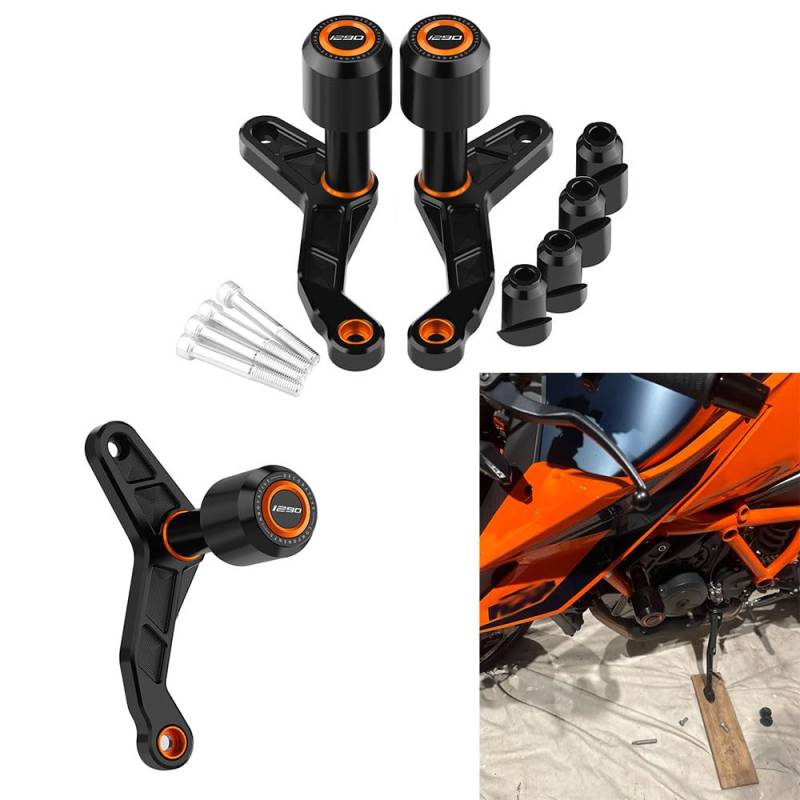 Motorrad Sturzschutz Kompatibel mit 1290 Super Duke R RR 2020 2021 2022 2023 Frame Sliders 1290 superduke R RR Sturzpads Motorradrahmen Absturzsicherung Fallschutz Zubehör Gold von Super Vici