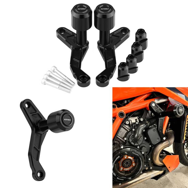 Motorrad Sturzschutz Kompatibel mit 1290 Super Duke R RR 2020 2021 2022 2023 Frame Sliders 1290 superduke R RR Sturzpads Motorradrahmen Absturzsicherung Fallschutz Zubehör Black von Super Vici