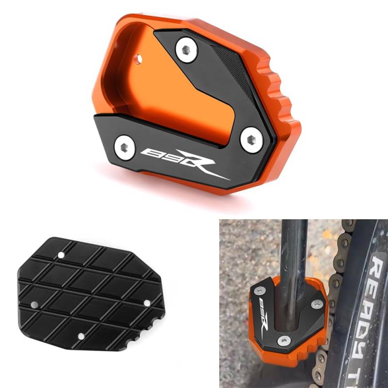 Vici Motorrad Black & Orange Seitenständer Fit For 790DUKE 2018-2024 | 890 DUKE 2020-2024 | 990DUKE 2023 2024 | DUKE 790 890 990 Ständer Platte Passt Kickstand Pedale DUKE Accessories von Super Vici