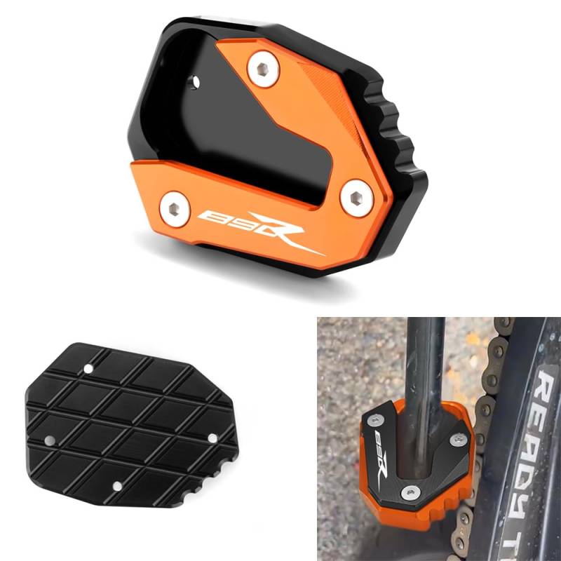 Vici Motorrad Orange & Black Seitenständer Fit For 790DUKE 2018-2024 | 890 DUKE 2020-2024 | 990DUKE 2023 2024 | DUKE 790 890 990 Ständer Platte Passt Kickstand Pedale DUKE Accessories von Super Vici