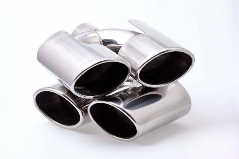 SUPERSPORT 4 Rohr 90x120mm Edelstahl Endrohre Mercedes Optik mit ABE/EG-Betriebserlaubnis 200mm lang von SUPERSPORT