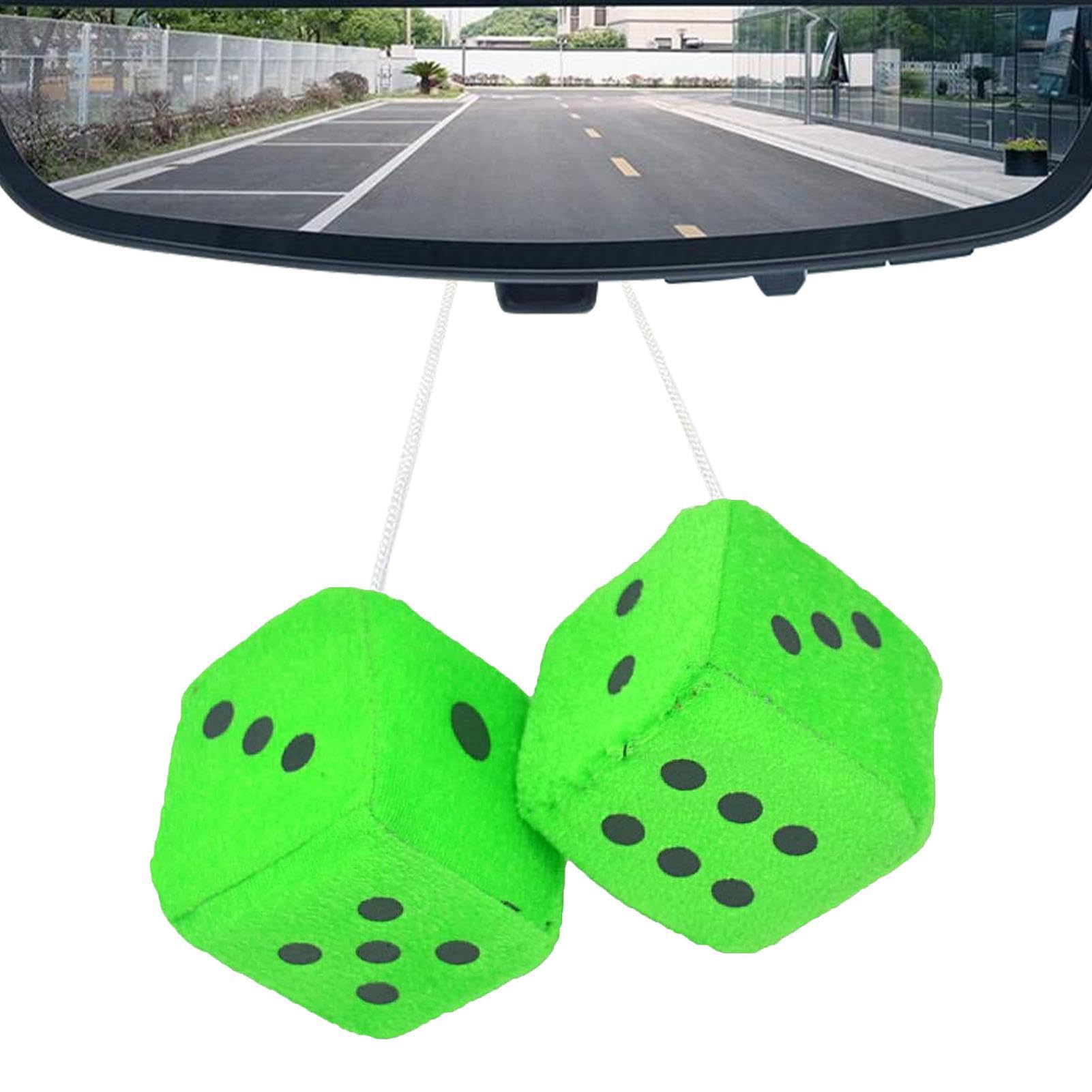 Fuzzy-Würfel für Autospiegel - Plüschwürfel für Rückspiegel | Weicher flauschiger Anhänger für LKW, SUV, Auto – dekorative Innendekoration Suphyee von Suphyee