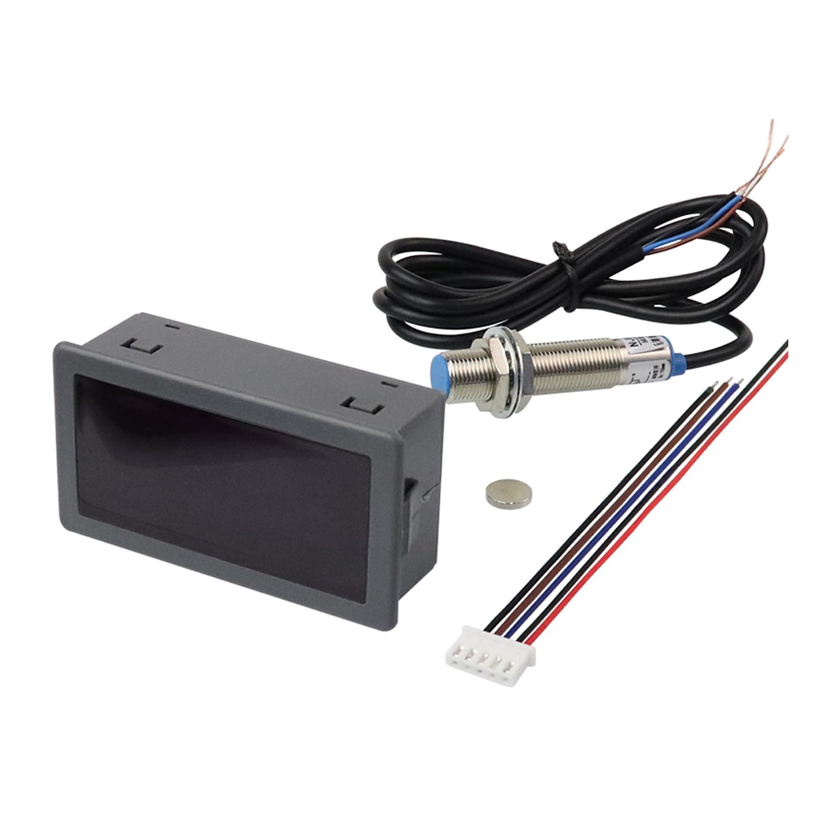 AC 110–230 V/DC 8–24 V Messgerät 4 digitale rote LED Drehzahlmesser Drehzahlmesser 10–9999 U/min Sensor Hall Näherungsschalter(DC 8-24V) von Supkancl