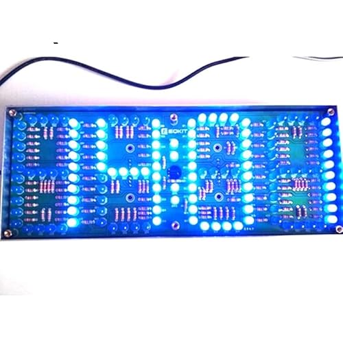 ECL-132 DIY-Digitaluhr-Kit, roter, übergroßer Bildschirm, Fernbedienungs-Uhr-Kit, präzise elektronische Digitaluhr mit Zeitschaltuhr(Blue Display) von Supkancl