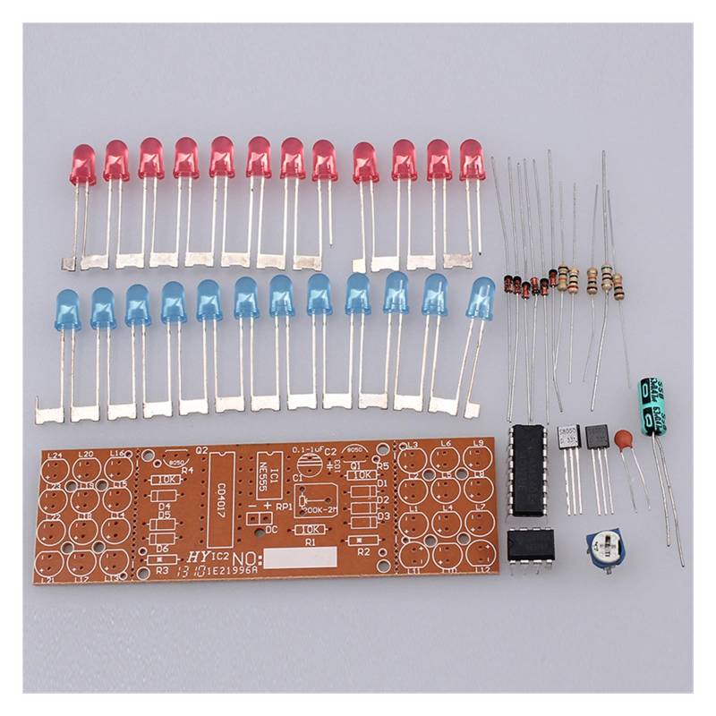 Rot Blau Doppelte Farbe Blinklichter DIY Kit Strobe NE555 + CD4017 Elektronische Übungs-Lernkits Suite Teile Geschenk von Supkancl