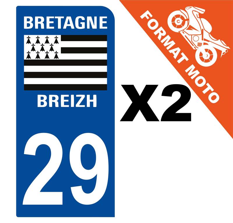 Autocollant Plaque d'immatriculation 29 Moto Breizh 2EX von Supstick