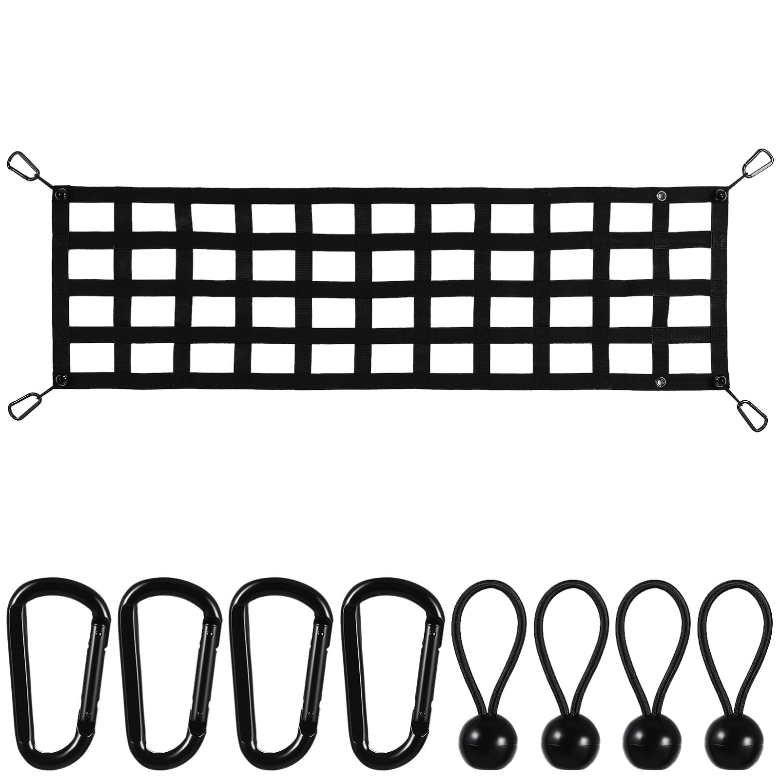 Supvox Laderaumnetz für Pickup, elastisches Kofferraumnetz für SUV, Netz für die Ladefläche, Polyester-Mesh-Organizer mit Karabinerhaken, schwarz, 152 x 45 cm Supvox Laderaumnetz für Pickup, elastisches Kofferraumnetz für SUV, Netz für die Ladefläche, Polyester-Mesh-Organizer mit Karabinerhaken, schwarz, 152 x 45 cm von Supvox