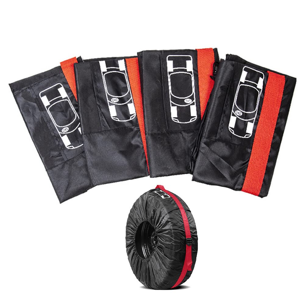 4 Stück Schutzhüllen für Reifen,Reifentaschen-Set, Universal Oxford Radschutzhülle Radschutz Reifenabdeckung Reifentasche Wasserdicht,Reifentüten zur Aufbewahrung Autoreifen für Auto SUV Wohnmobile von Surakey