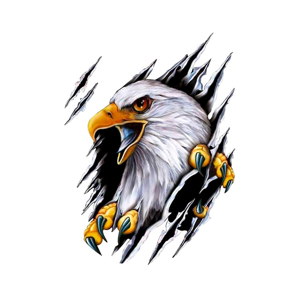 Autoaufklebe 3D Flamme Adler Aufkleber,1 Stück Wolf Head Aufkleber Sticker Dekoration Aufkleber für Auto,Wolf Decal Car Decal Sticker Vinyl Auto Emblem Aufkleber Tattoo für Auto LKW, 18 * 25CM Links von Surakey