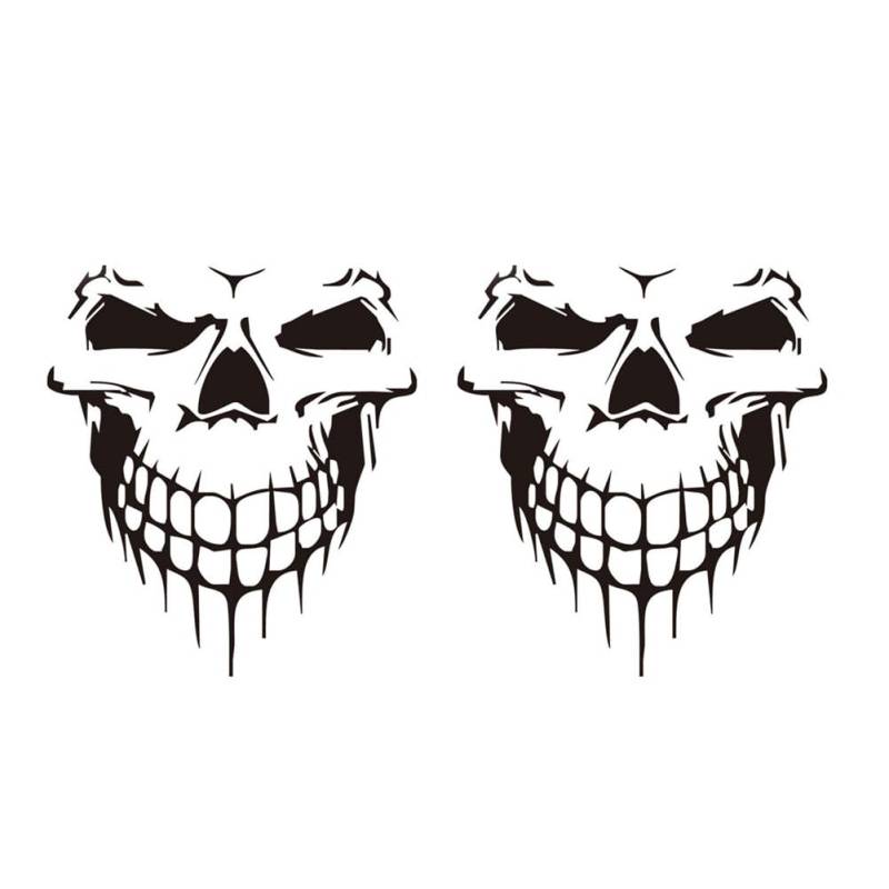 Horror Schädel Auto Deko Aufkleber,Auto Aufkleber Skull Autoaufkleber Motorhaube Sticker Heckscheibe Totenkopf Autoaufkleber Schädel Auto Styling Dekoration für Auto LKW Wohnwagen Motorrad von Surakey