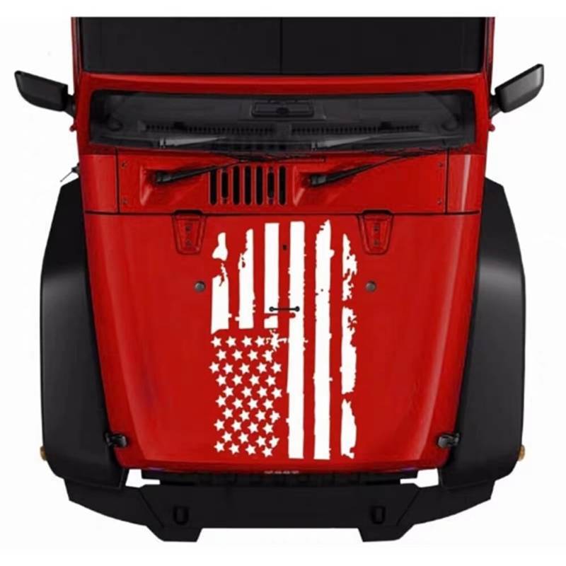 Surakey Motorhaube Aufkleber, Amerikanischen Flagge Aufkleber für Auto Personalisiert Aufkleber Wasserdicht Karosserie Aufkleber Selbstklebender Aufkleber USA Flagge Auto Styling Dekoration 90x51cm von Surakey