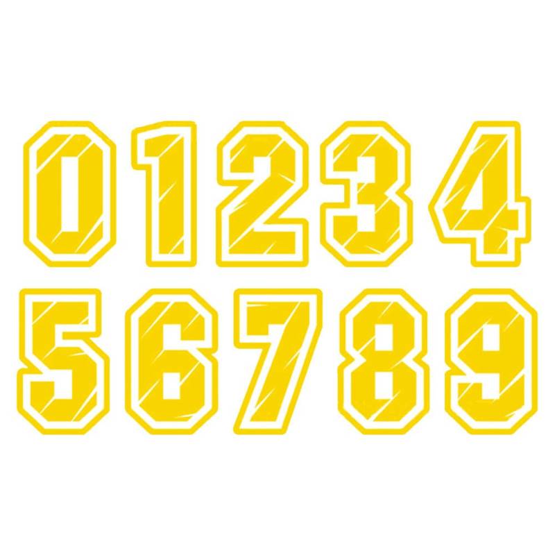 Motorrad Aufkleber Nummern Sticker Aufkleber Motorrad Motocross Nummer Startnummer Aufkleber Paket mit 10 Stück für Motorräder, Autos, Motocross, Quads, Roller, Wohnmobile, LKWs von Surakey