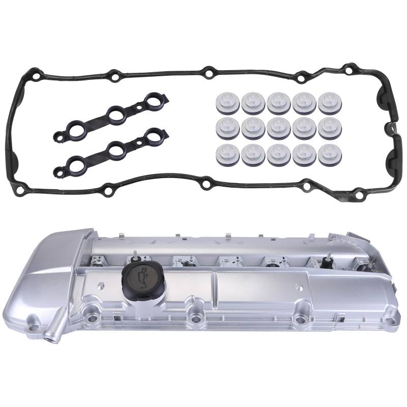 Surakey Aluminium Valve Cover with Seal 11121437395 Compatible for E39 E46 E53 525i 325i X5 Z3 M52 M54 von Surakey